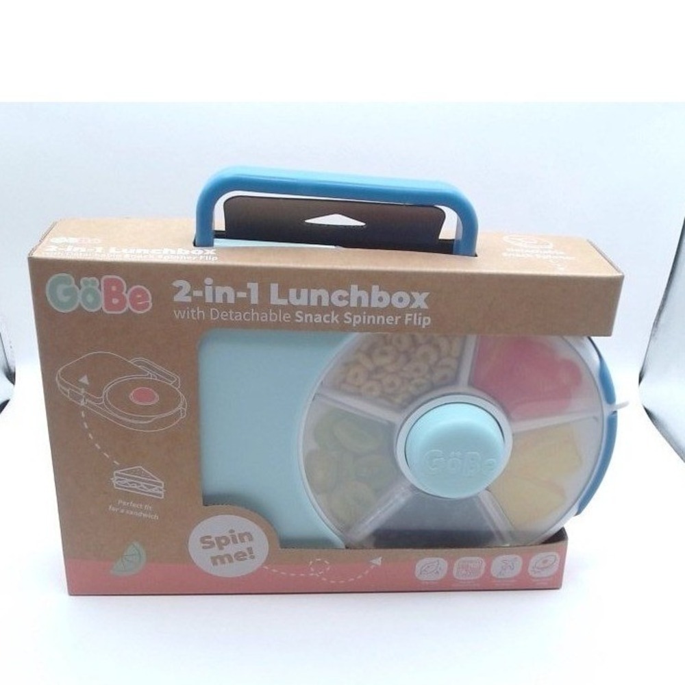 GoBe Kids' 2-in-1 Bento Style Lunchbox Blueberry Blue: Hard Sided, BNIB